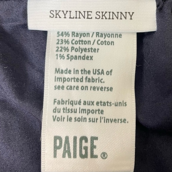 Paige Skyline Skinny Jeans Medium Distressed Dark Wash Size 25 - Picture 7 of 16
